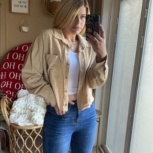 AE soft corduroy button up